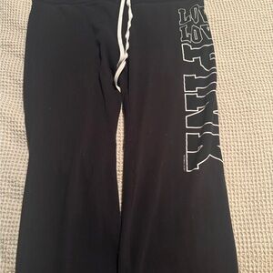 PINK Victoria's Secret Kids Black Joggers with White Accents